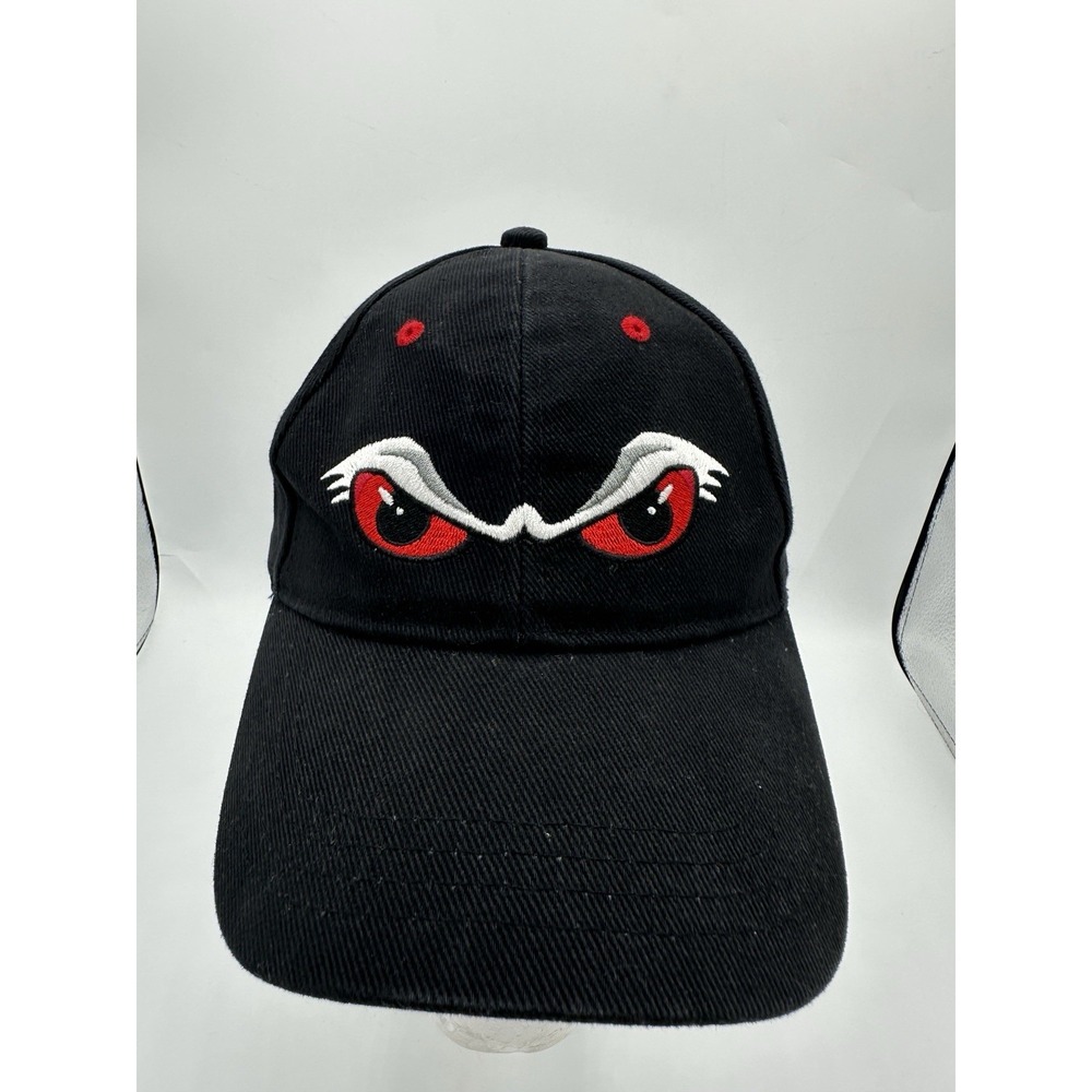 Portland Winterhawks Hat Black Red Angry Eyes Vintage Logo Adjustable Snapback